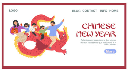 Chinese New Year Landing Page, web banner, background