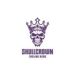 Skull crown logo vector illustration