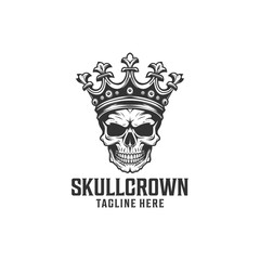 Skull crown logo vector illustration