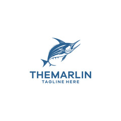 The marlin,vintage logo vector illustration