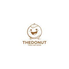 Cute donut logo vector illustration