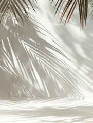 Obraz premium Tropical Palm Leaf Shadows: Abstract Background for Summer Mock-up