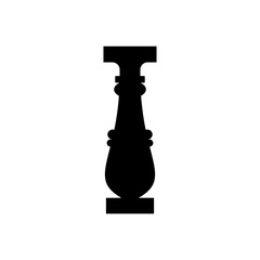 Baluster black and white flat vector icon