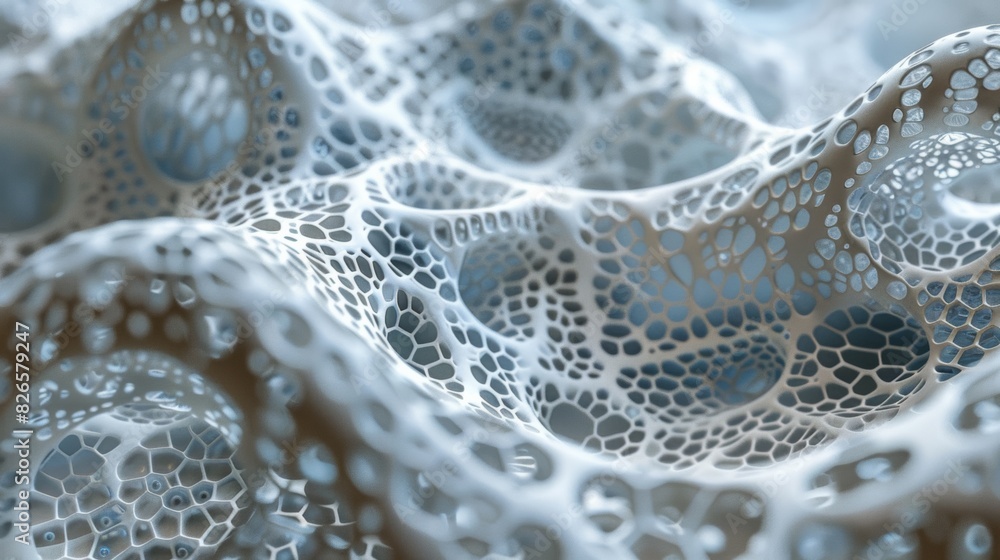 Poster A breathtakingly realistic depiction of an abstract geometric mesh pattern, reminiscent of a cosmic tapestry of interconnected structures.