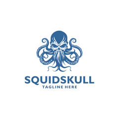 Squid skull logo vector illustration