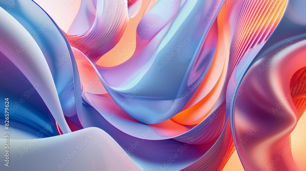 Poster A captivating animated abstract design of geometric shapes and patterns, their movements intertwining in a mesmerizing dance.
