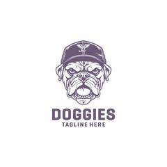 Head bulldog logo vector illustration