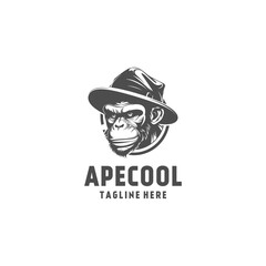 Ape with hat logo vector illustration