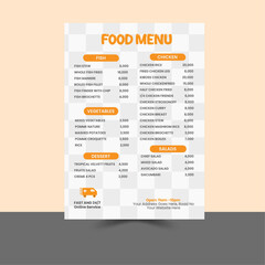 Restaurant menu design, food menu, modern menu.