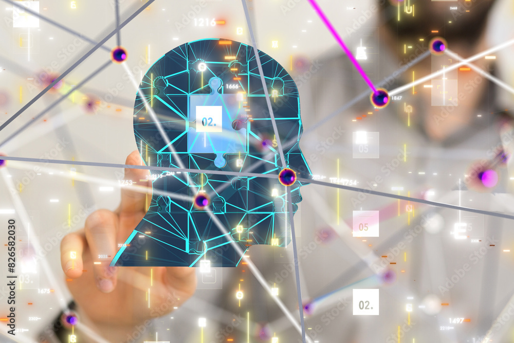 Aufkleber digital medical futuristic interface 3d rendering - 3d