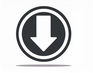 vector download icon, successful file download, downward arrow, white background, logo