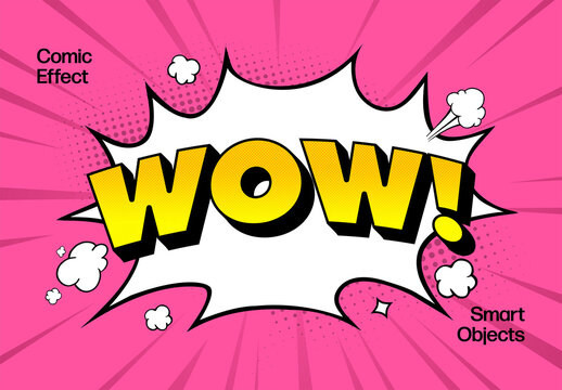 Pink Colorful Comic Text Effect