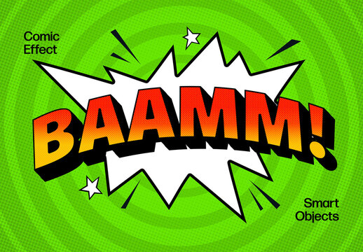 Green Colorful Comic Text Effect