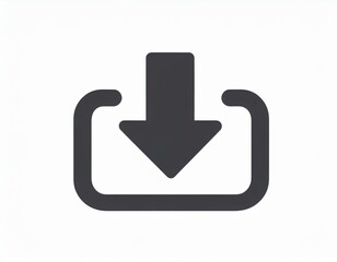 vector download icon, successful file download, downward arrow, white background, logo