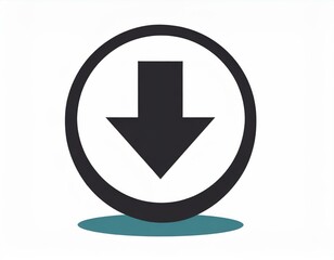 vector download icon, successful file download, downward arrow, white background, logo