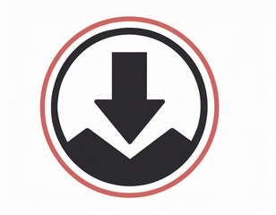 vector download icon, successful file download, downward arrow, white background, logo