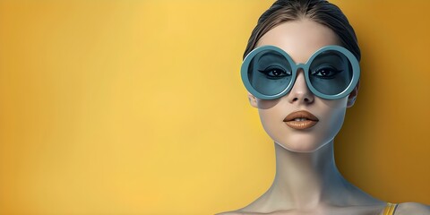 Retro pop art illustration of a woman with sunglasses created digitally. Concept Pop Art, Woman,...