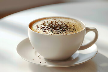 Fototapeta premium A cup of cappuccino with chocolate sprinkles.