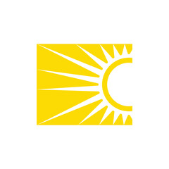 Sun logo design, vector logo design, illustration 