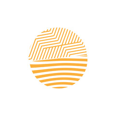 Sun logo design, vector logo design, illustration 