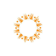 Sun logo design, vector logo design, illustration 