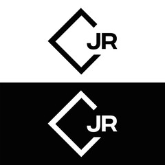 JR logo. J R design. White JR letter. JR, J R letter logo design. J R letter logo design in FIVE, FOUR, THREE, style. letter logo set in one artboard. J R letter logo vector design.
