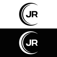 JR logo. J R design. White JR letter. JR, J R letter logo design. J R letter logo design in FIVE, FOUR, THREE, style. letter logo set in one artboard. J R letter logo vector design.