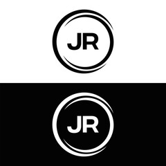 JR logo. J R design. White JR letter. JR, J R letter logo design. J R letter logo design in FIVE, FOUR, THREE, style. letter logo set in one artboard. J R letter logo vector design.