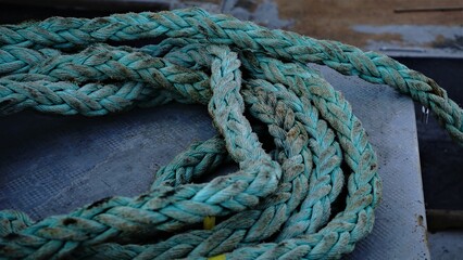 industrial marine rope worn as background