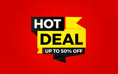 Hot Deal offer banner template. Online shop discount sale background, Special Discount marketing poster design for web and Social. sale banner vector template.