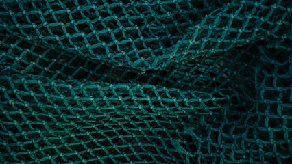 waving green fishing net background