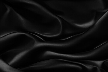 Smooth Black white silk satin fabric texture abstract background