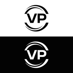 VP logo. V P design. White VP letter. VP, V P letter logo design. V P letter logo design in FIVE, FOUR, THREE, style. letter logo set in one artboard. V P letter logo vector design.