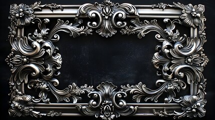 Elegant Silver Filigree Frame Exquisite Ornamental Backdrop for Vintage Artwork or