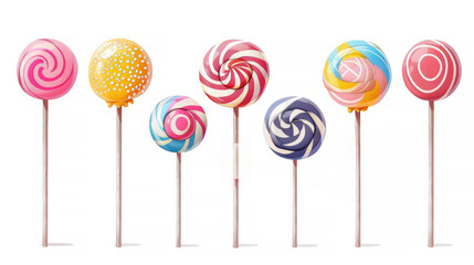 Lollipop collection flat design front view colorful assortment theme