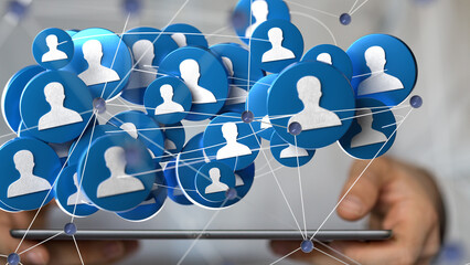 videoconference group of people talking in social network