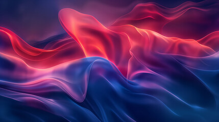 Obraz premium A colorful, abstract image of a flowing piece of fabric with a blue and red hue