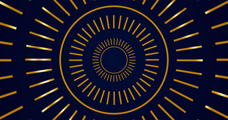 Historical gold circular ornamental design moving bg. Round elegant luxury premium class rings bg. Precious shiny jewelry design twinkle sparks on rims ethereal smooth creative overlay. Minimal bg.