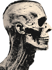 Skulls and man grunge effect, halftone, monochrome. To make collages, pulp and punk posters. Cutouts. Cyber. Horror.  Retro. Pop art and dark design. 