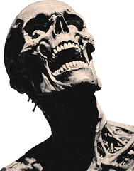 Skulls and man grunge effect, halftone, monochrome. To make collages, pulp and punk posters. Cutouts. Cyber. Horror.  Retro. Pop art and dark design. 