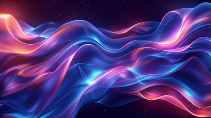 A blue and red wave with a purple line in the middle