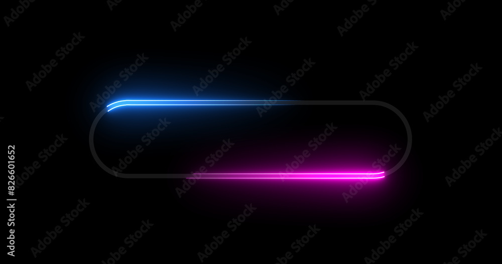 Wall mural neon retro style name placeholder neon sign board. empty title space intro reveals shiny glowing rec - Wall murals