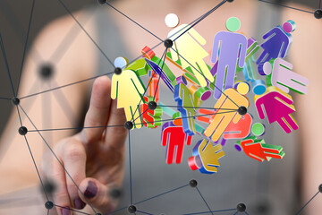 Global network. Blockchain. 3D illustration. Neural networks and artificial intelligence. Abstract