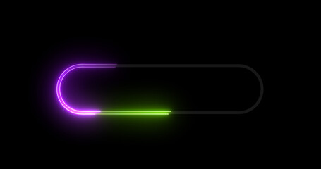 Neon retro style name placeholder neon sign board. Empty title space intro reveals shiny glowing rectangular frames for nightclubs, motels, and hotels. Circus billboard shows opener credit role asset.