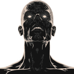 Skulls and man grunge effect, halftone, monochrome. To make collages, pulp and punk posters. Cutouts. Cyber. Horror.  Retro. Pop art and dark design. 