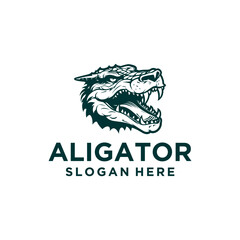 Alligator head logo vector illustration