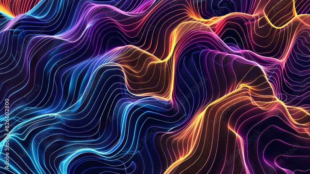Poster abstract line pattern with wavy and intersecting lines