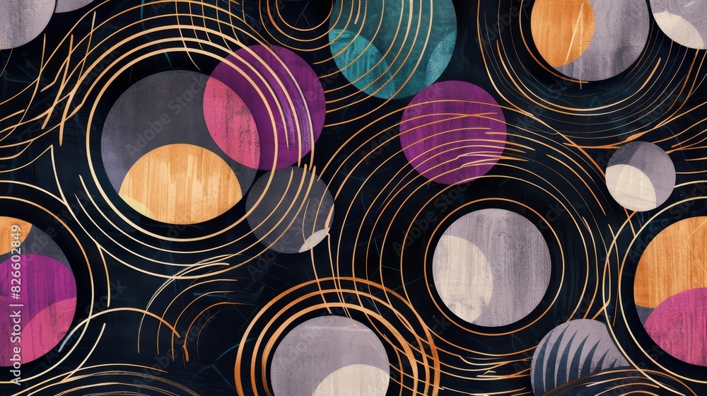 Poster abstract pattern with wavy lines and vibrant colors