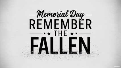 A banner with the inscription "Memorial Day: remember the fallen", made in bright contrasting colors.