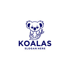 The koala, animal and wildlife logo vector illustration
